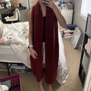 Red Oversized Chunky Knit Scarf